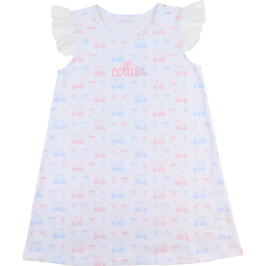 Pink And Blue Golf Knit Dress