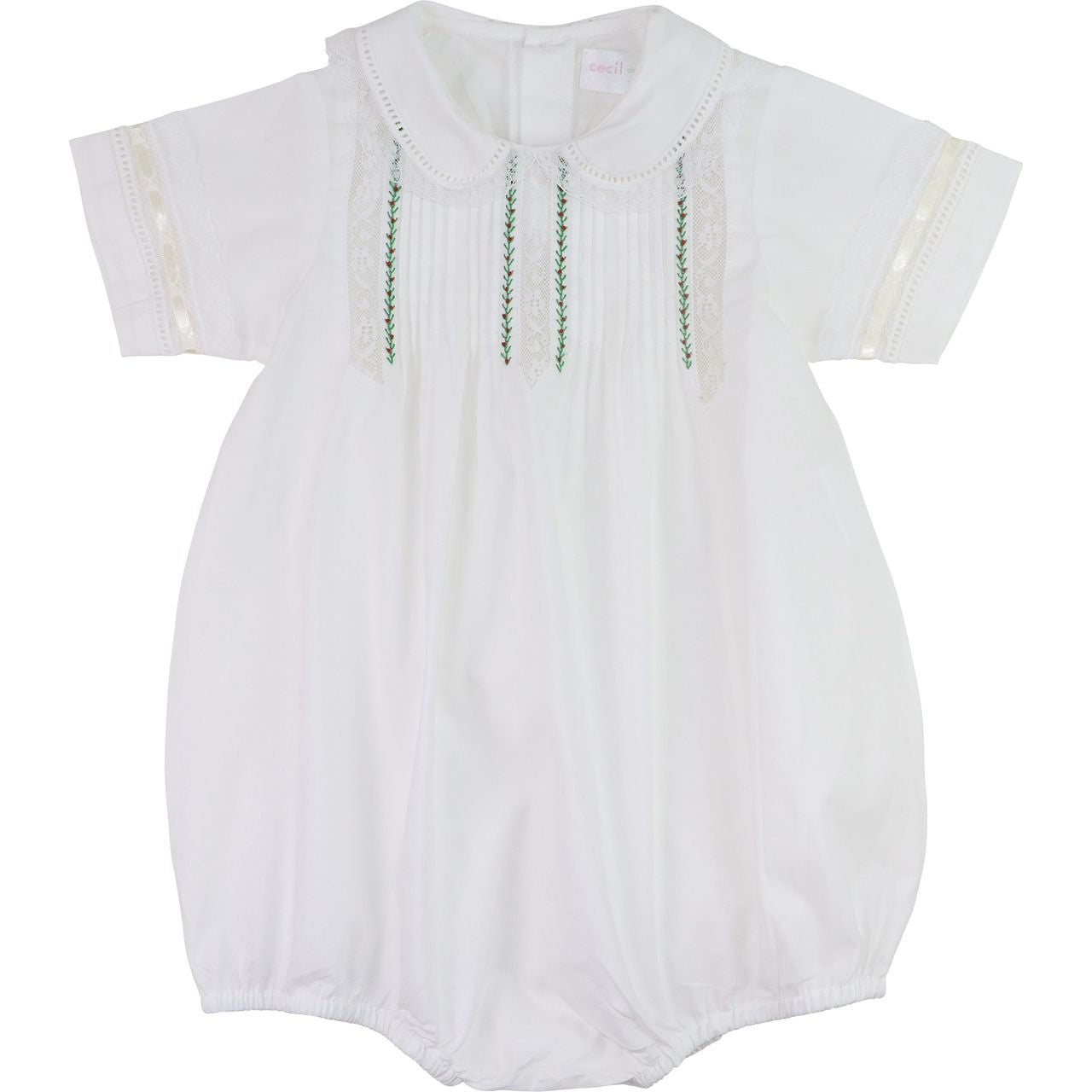 Green Embroidered Heirloom Bubble