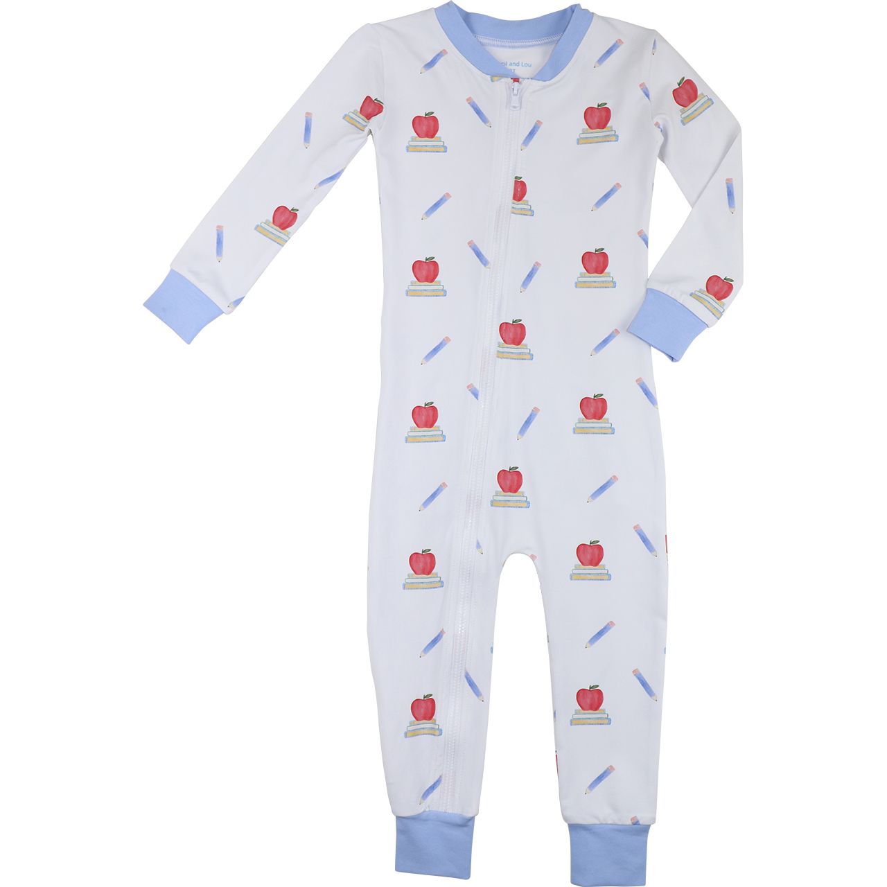 Boys Books And Apples Knit Zipper Pajamas