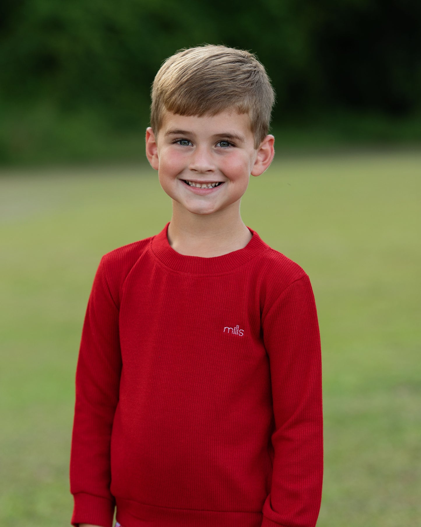 Boys Red Woven Sweater