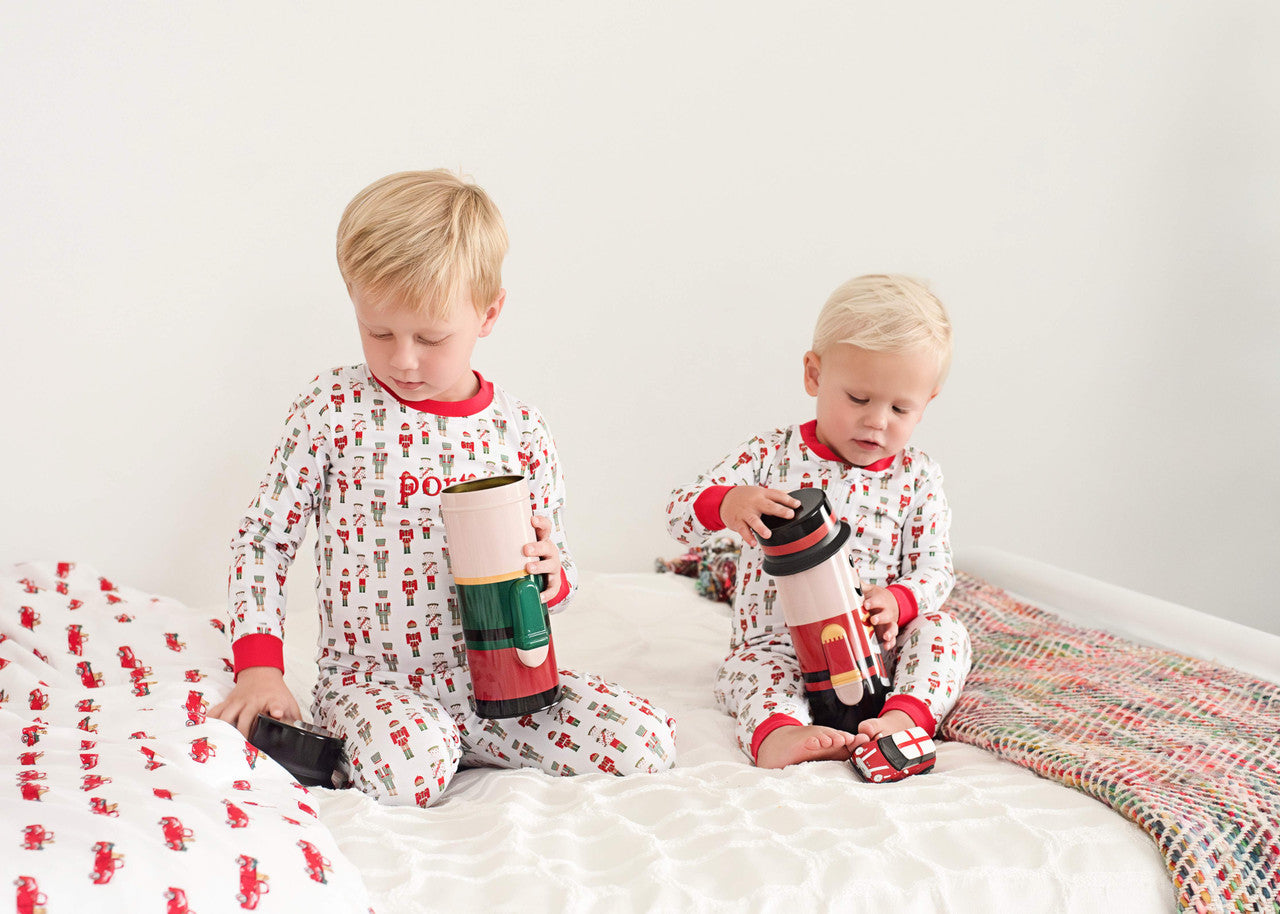 Red And Green Knit Nutcracker Zipper Pajamas