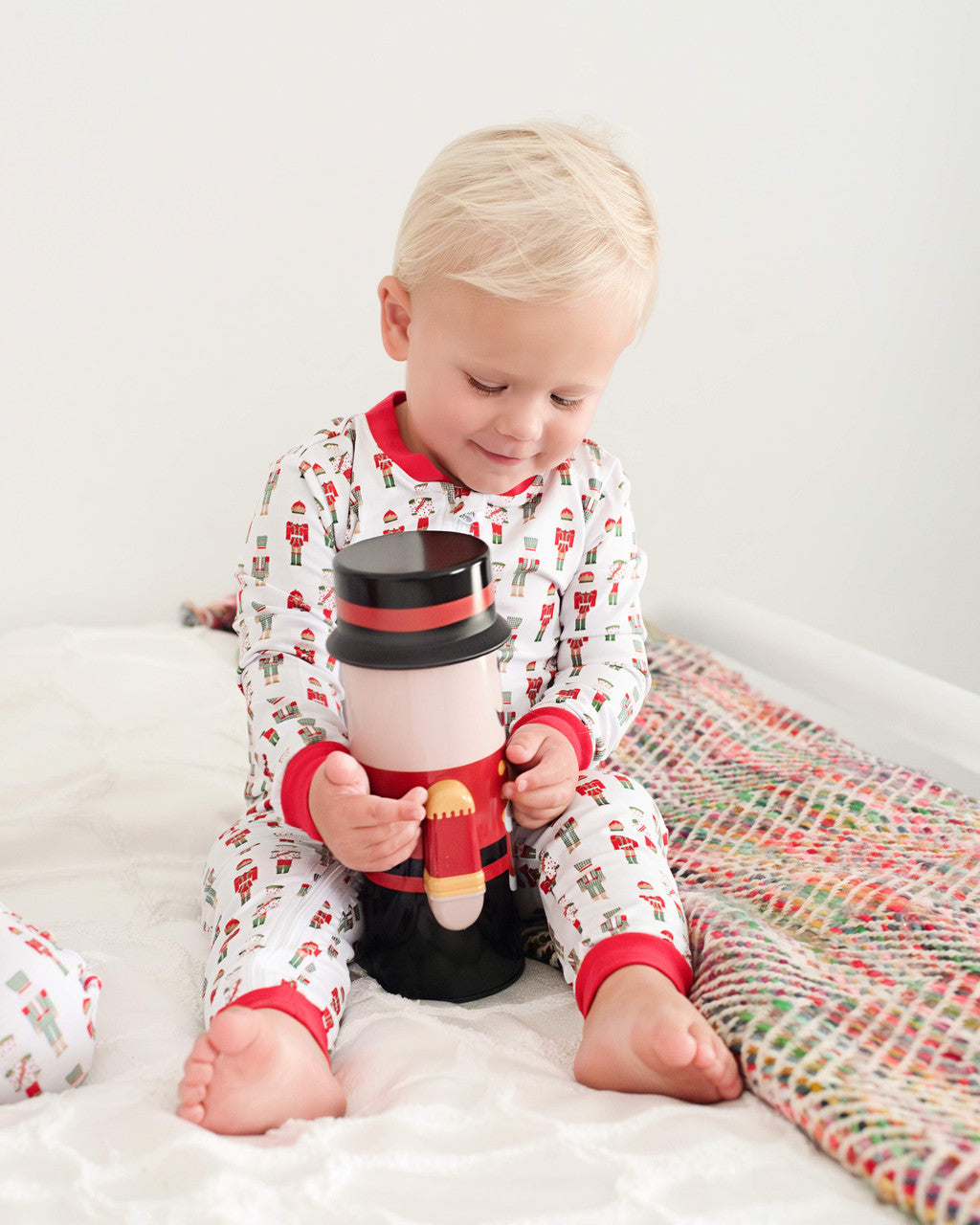Red And Green Knit Nutcracker Zipper Pajamas