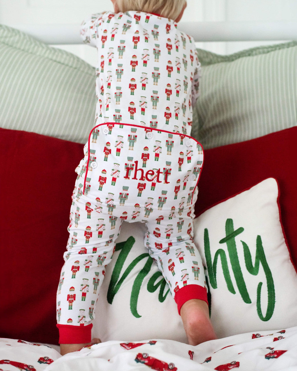 Red And Green Knit Nutcracker Zipper Pajamas