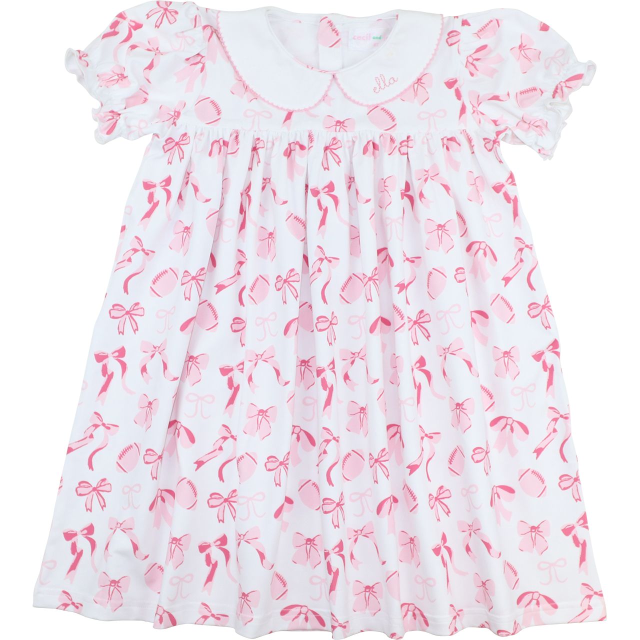 Pink Knit Football And Bow Dress