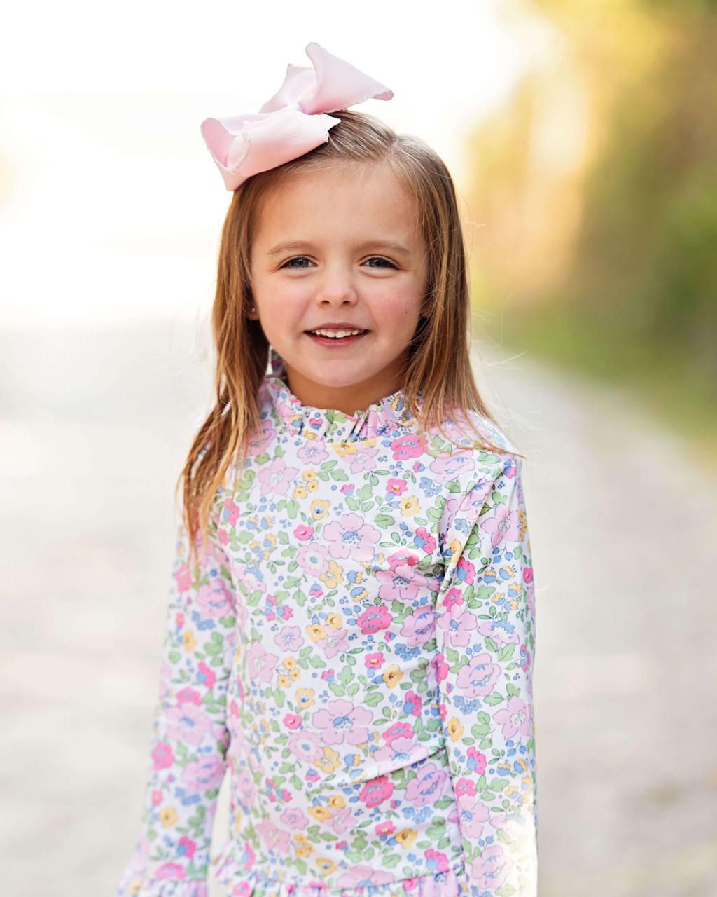 Floral Lycra Rashguard Swimsuit Set