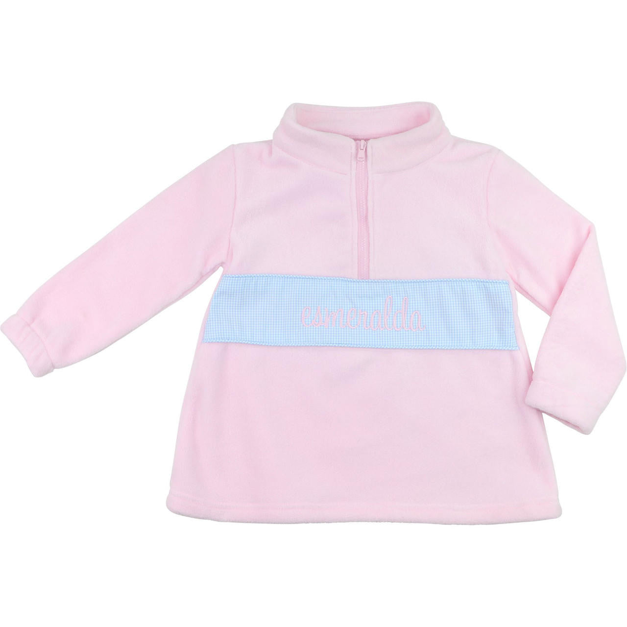 Pink Fleece Pullover - Shipping Late September Monogram - Cecil and Lou