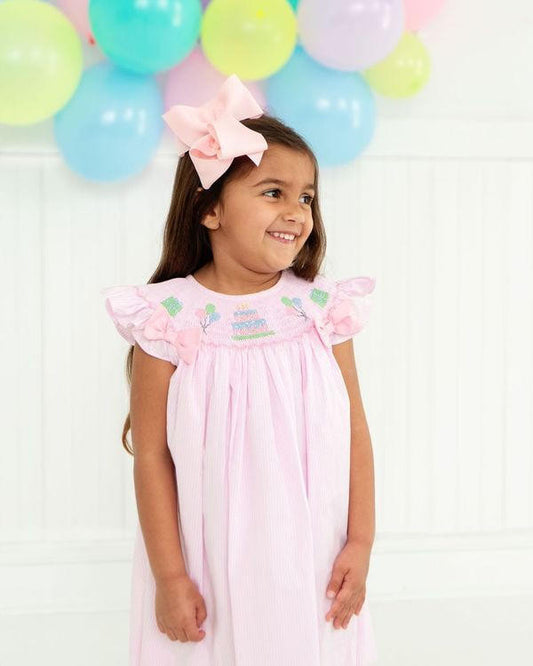 Pink Gingham Smocked Birthday Dress Cecil and Lou