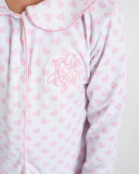 Pink Knit Heart Pajamas Eliza James Kids