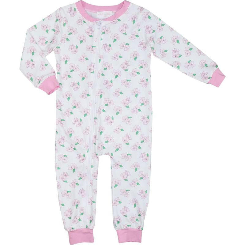 Pink Magnolia Knit Zipper Pajamas Cecil and Lou