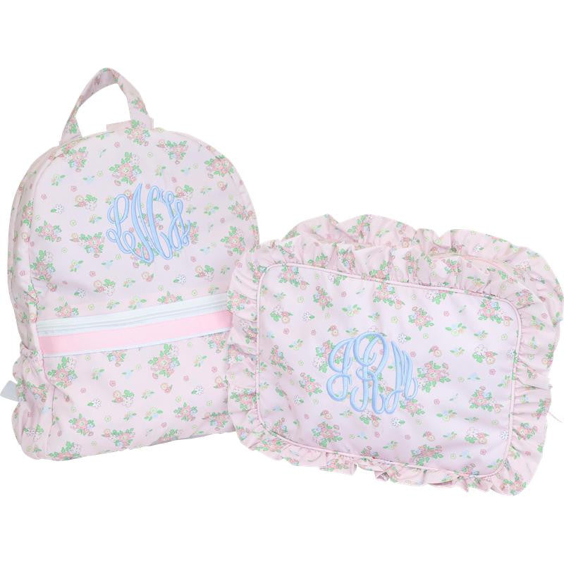 Pink Petite Floral Backpack Monogram