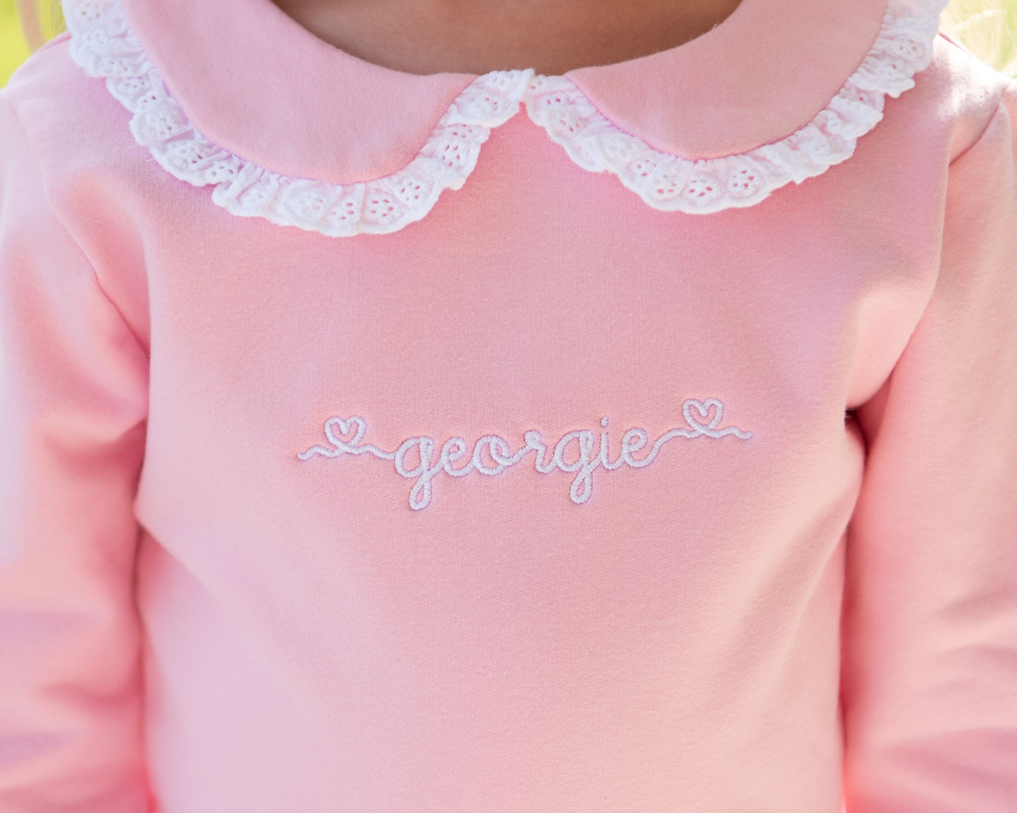 Pink Stripe Eyelet Legging Set