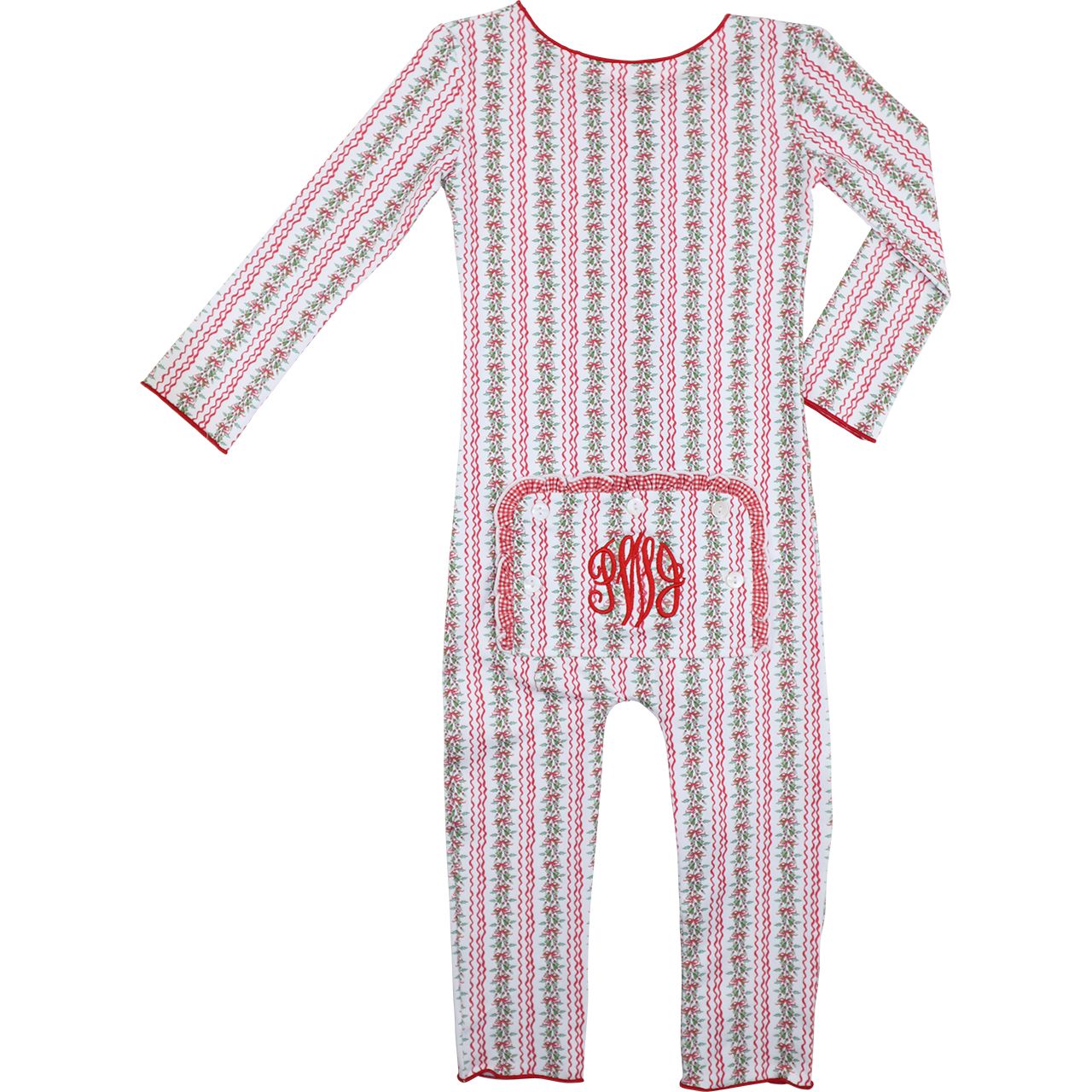 Red And Green Knit Holiday Garland Zipper Pajamas