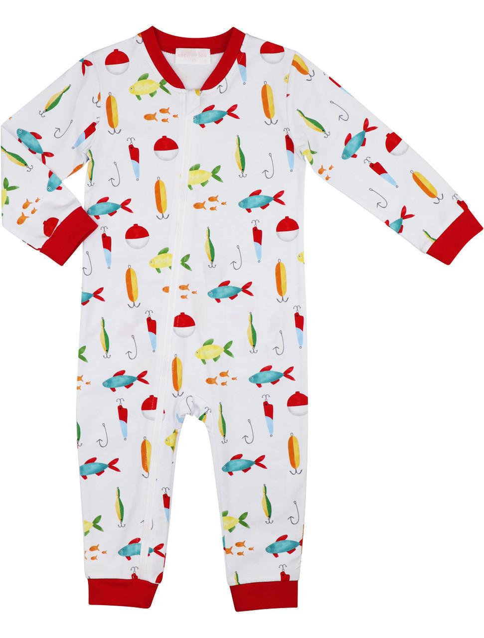 Red Fishing Lure Knit Zipper Pajamas Cecil and Lou