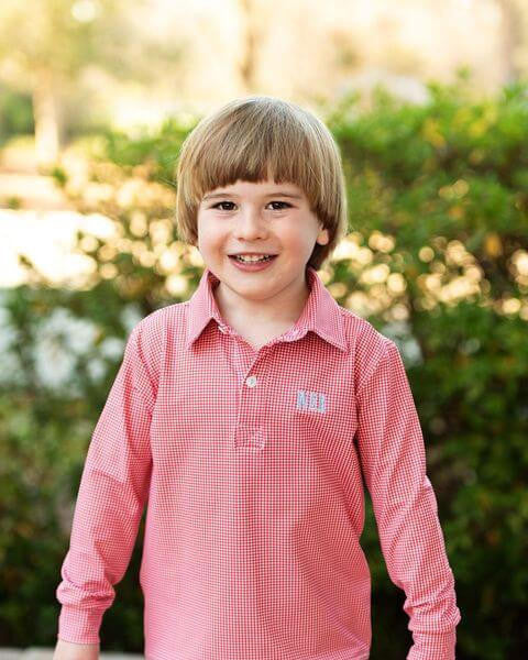 Red Gingham Knit Polo Eliza James Kids