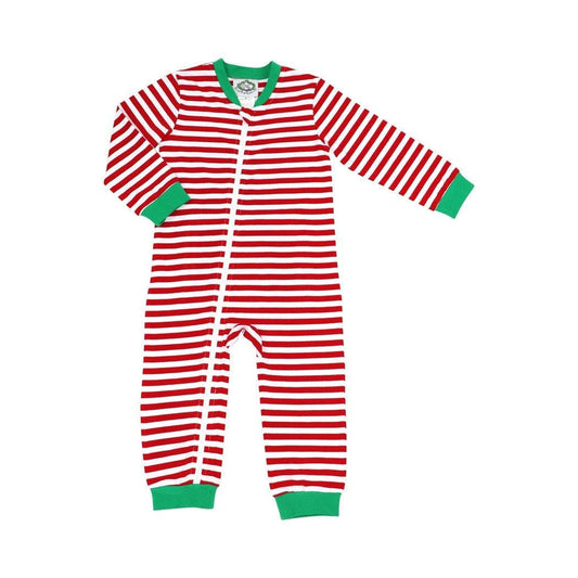 Red Knit Stripe Knit Pajamas - Shipping Mid October Monogram