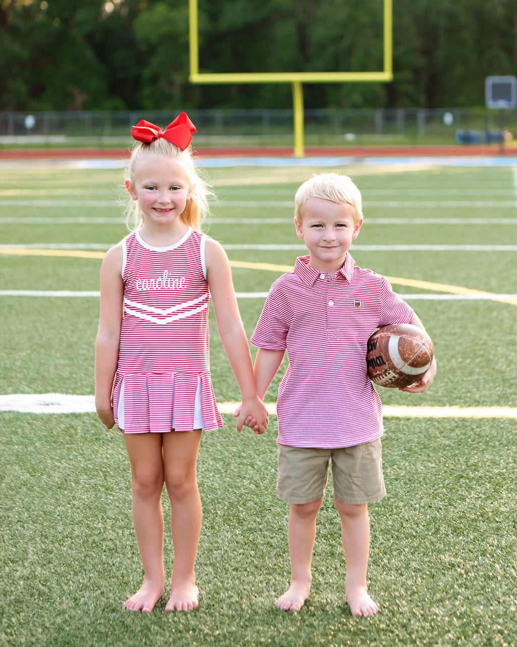 Red Striped Lycra Tennis/Cheer Dress