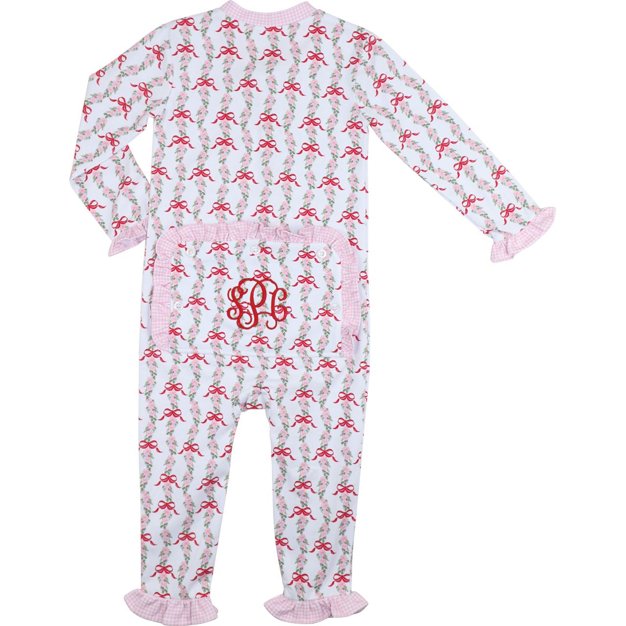 Christmas Bows Knit Zipper Pajamas