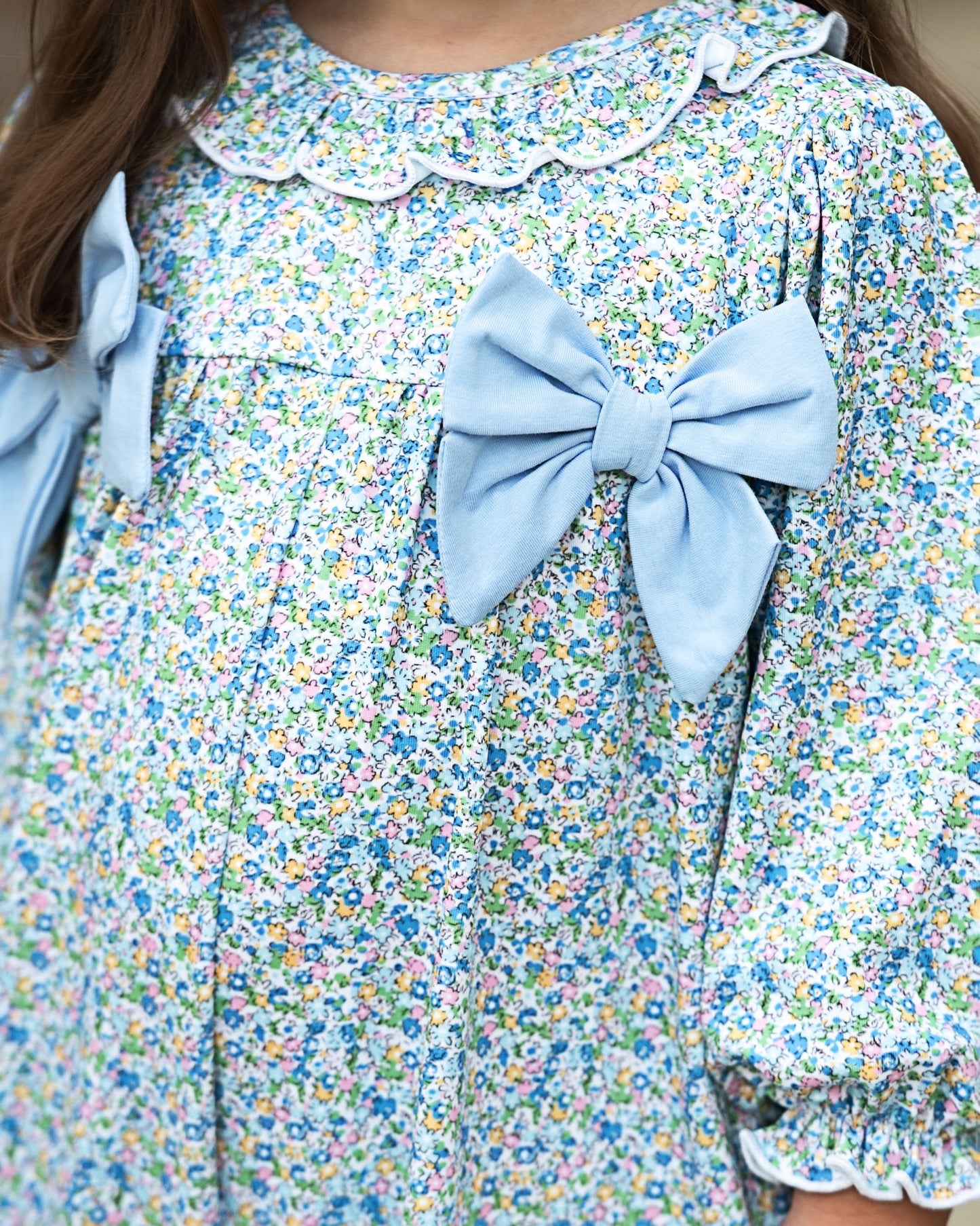 Petite Floral Knit Bow Long Bubble