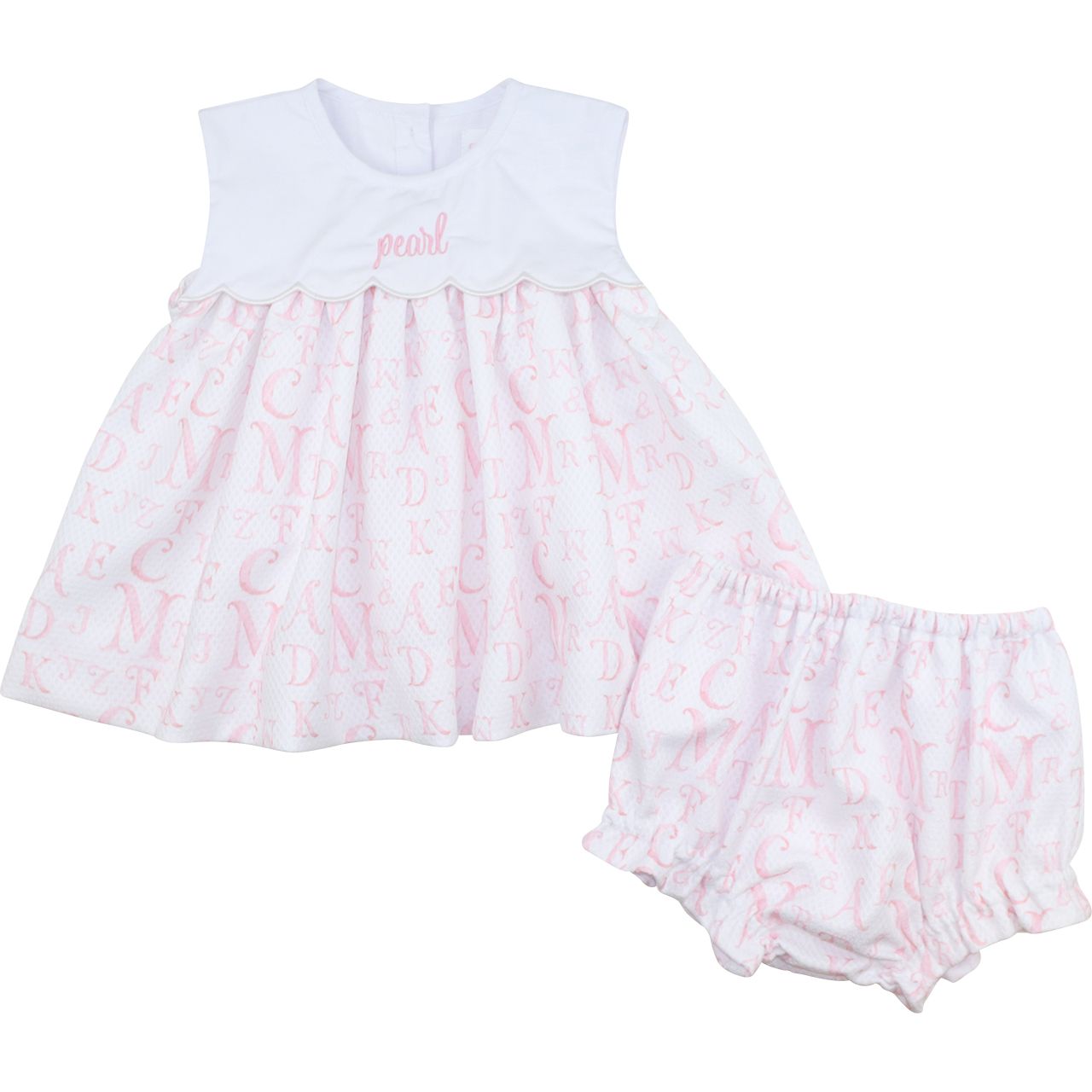 Pink And White Honeycomb Alphabet Diaper Set