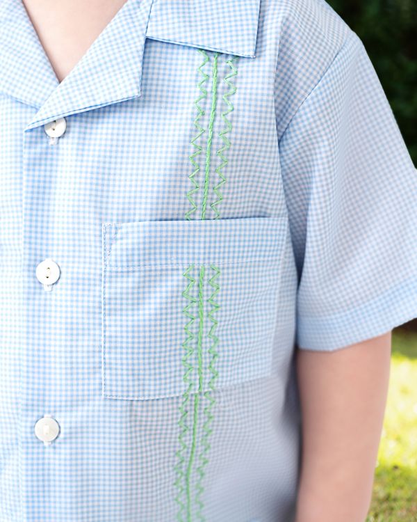 Blue And Green Guayabera