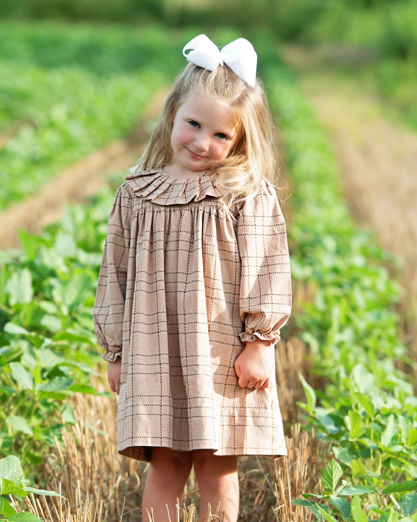Khaki Plaid Flannel Dress