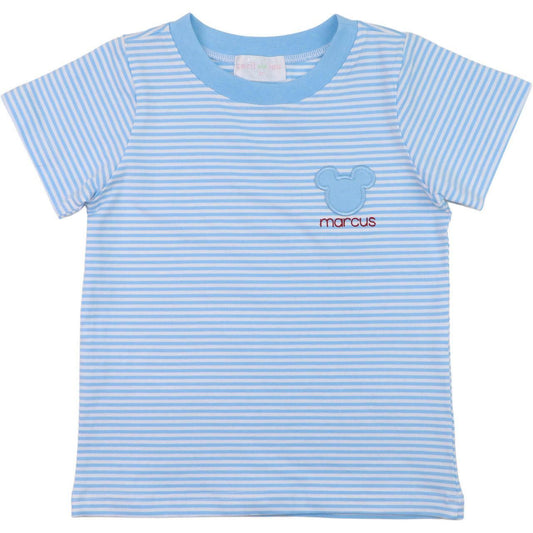 Blue Stripe Knit Mouse Ears Shirt