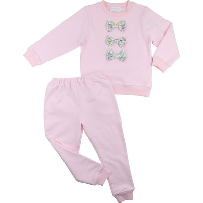 Pink Floral Bow Sweatsuit