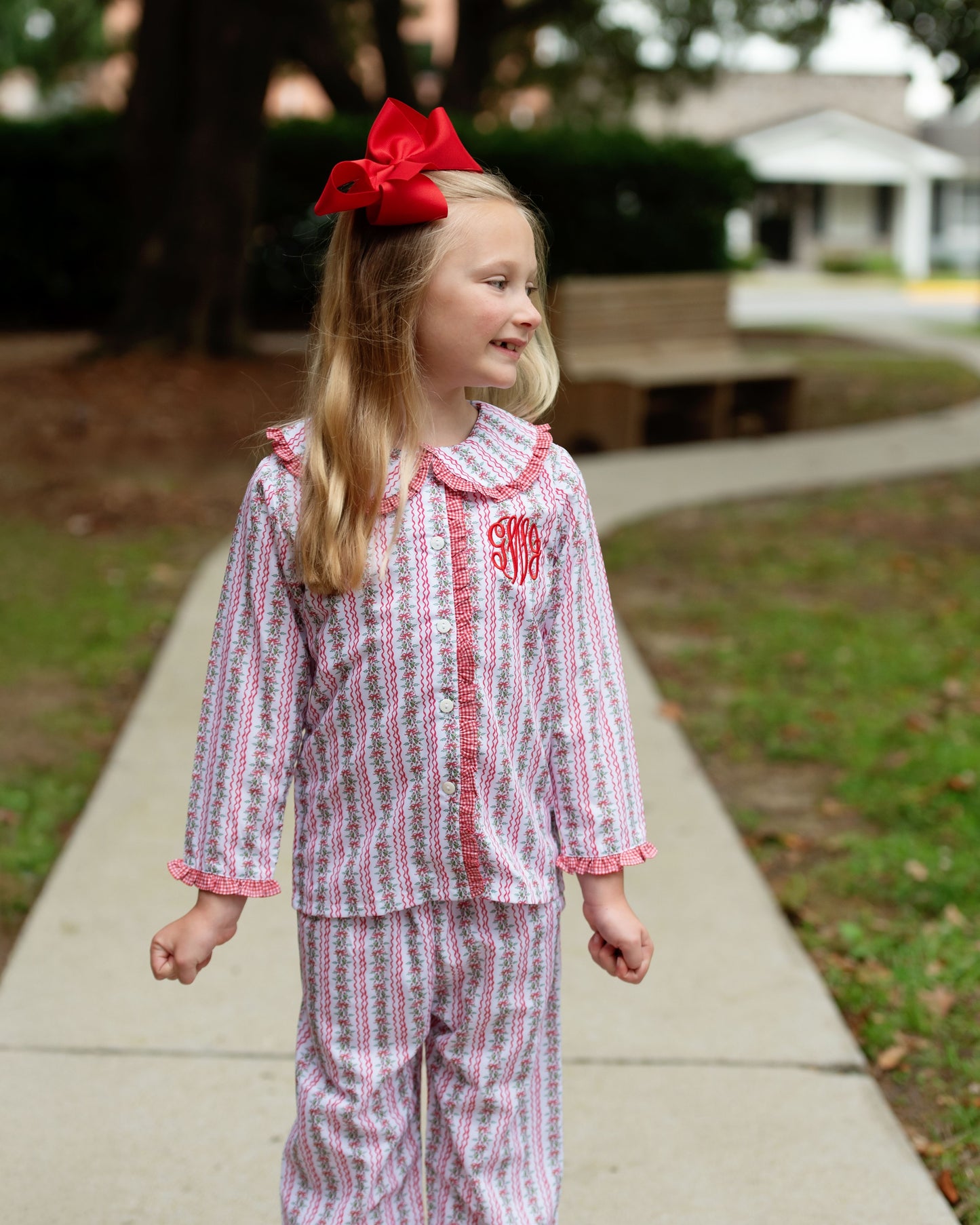Red And Green Holiday Garland Pajamas