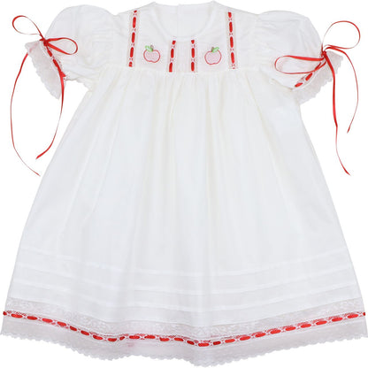White And Red Apple Heirloom Dress