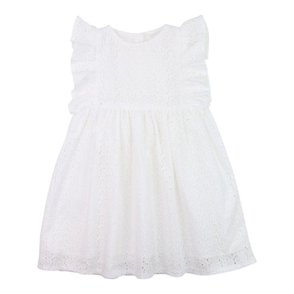 White Ruffle Eyelet Dress