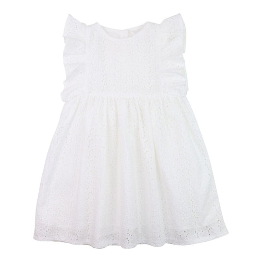 White Ruffle Eyelet Dress