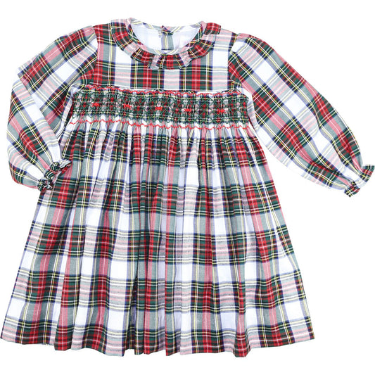 Holiday Tartan Plaid Smocked Dress