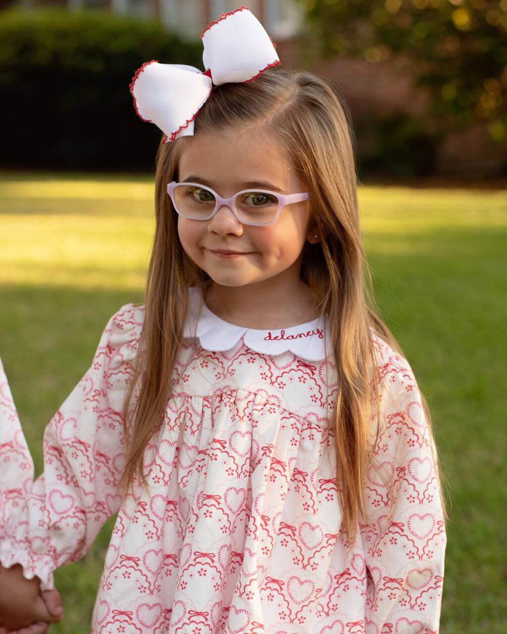 Corduroy Heart And Bow Diaper Set