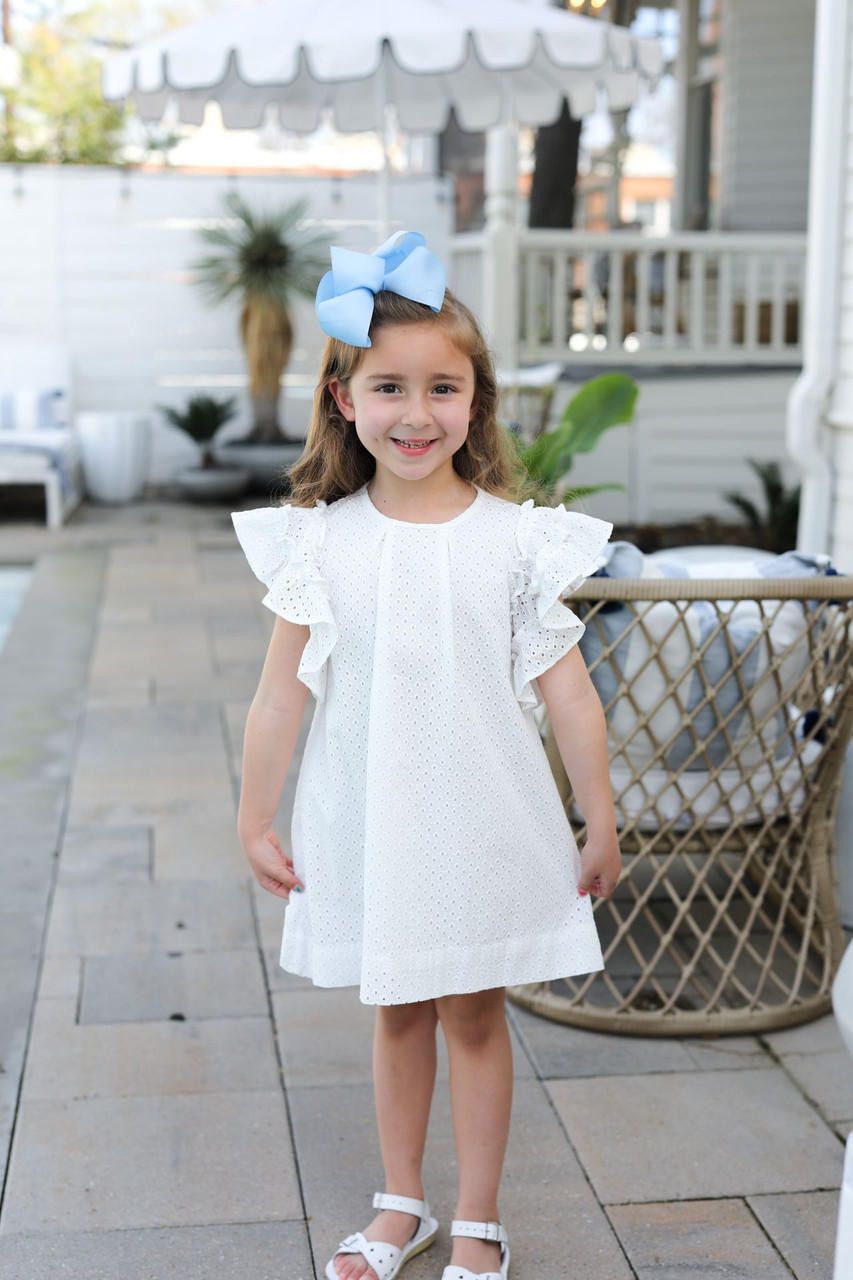 White Eyelet A-Line Dress