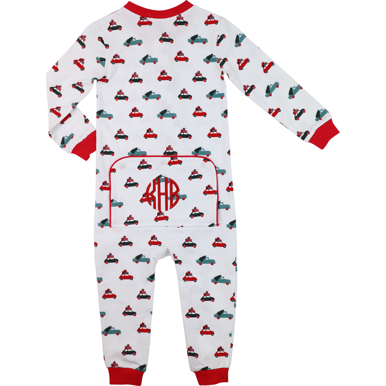 Red Knit Christmas Car Zipper Pajamas