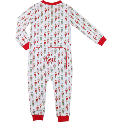 Red And Green Knit Nutcracker Zipper Pajamas