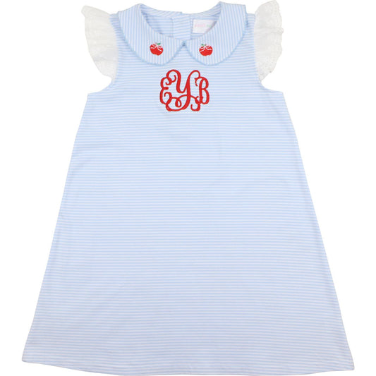 Blue Stripe Knit Apple Dress