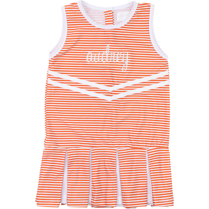 Orange Striped Lycra Tennis/Cheer Dress Size 7 Orange Striped Lycra Tennis/Cheer Dress Size 7
