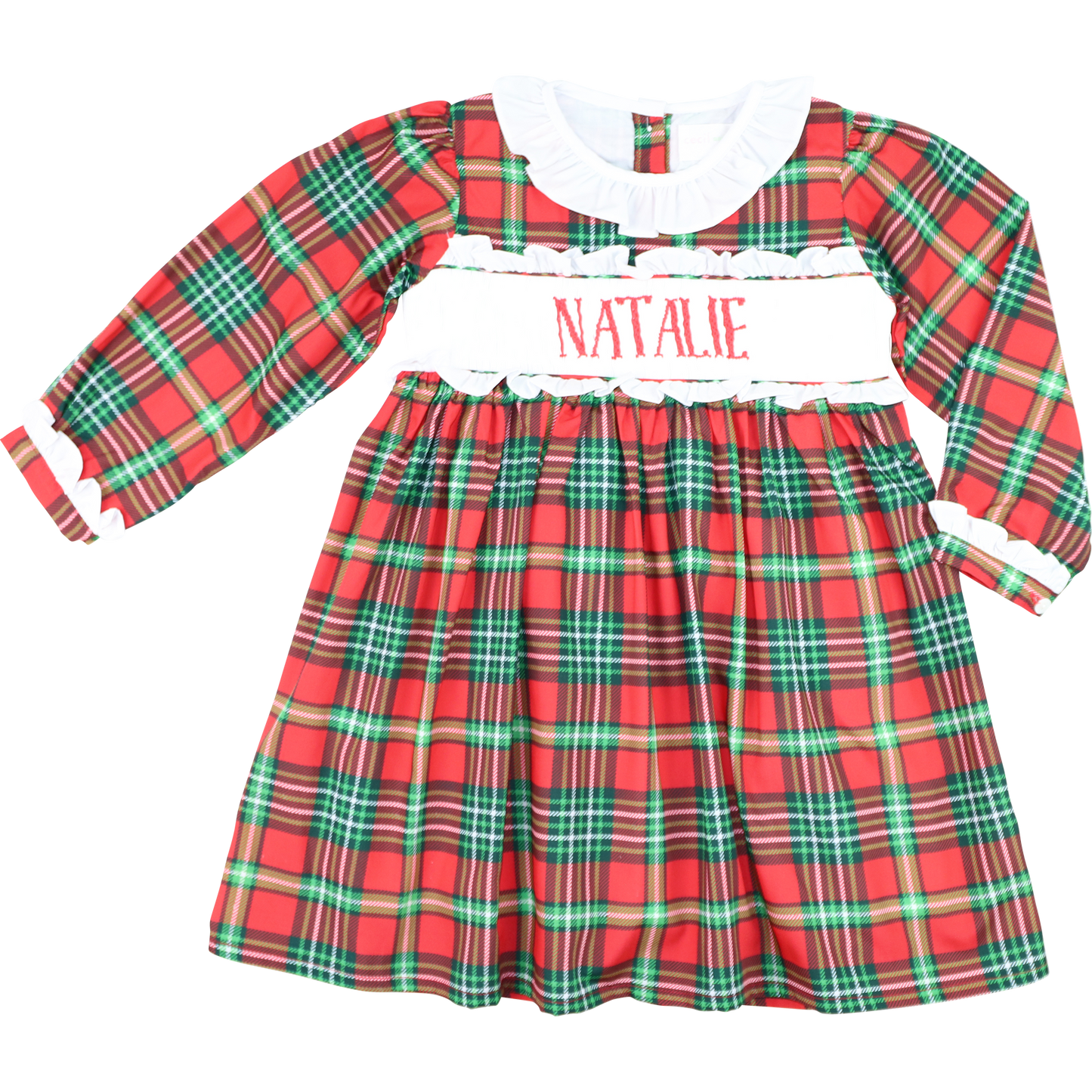 Red And Green Plaid Custom Smocked Dress