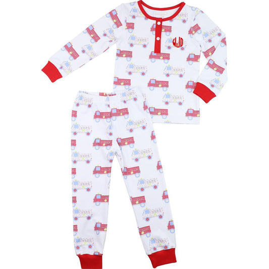 Firetruck Knit Pajamas
