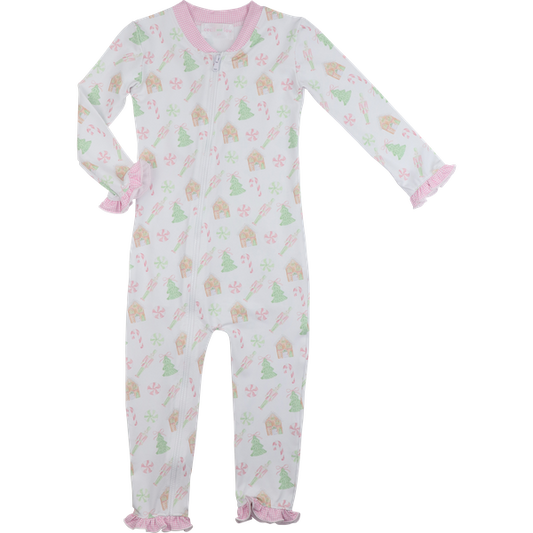 Holiday Gingerbread Knit Zipper Pajamas