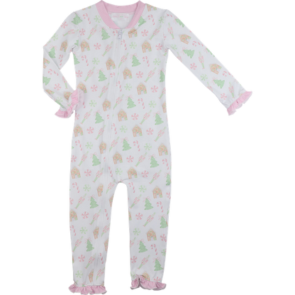 Holiday Gingerbread Knit Zipper Pajamas