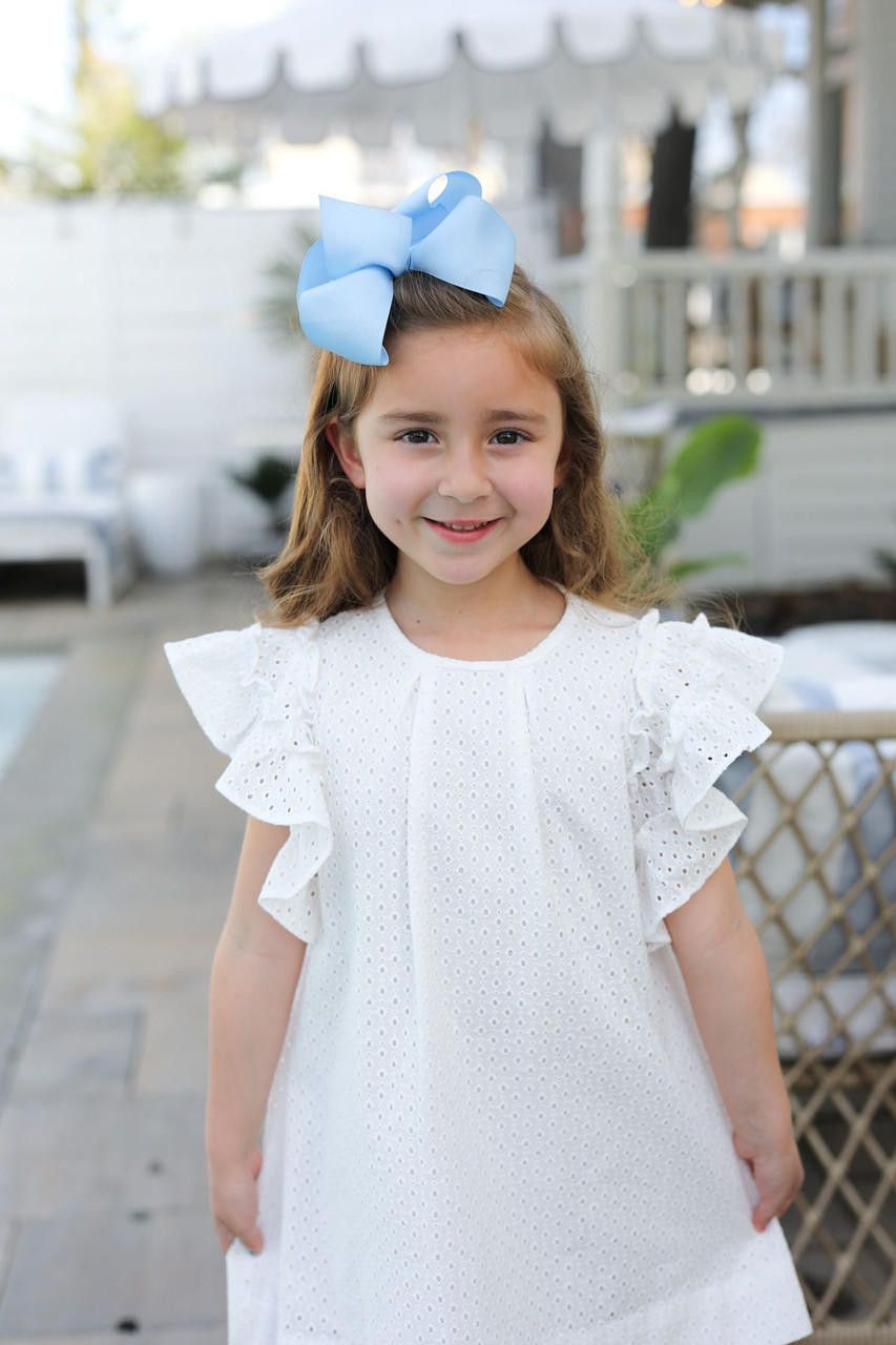 White Eyelet A-Line Dress
