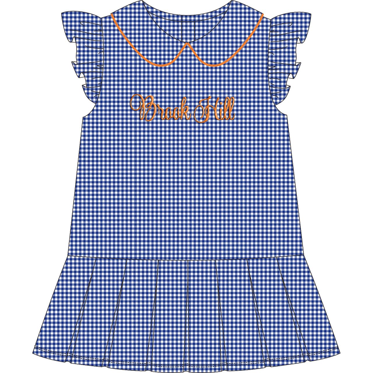 Blue Knit Gingham Tennis Dress