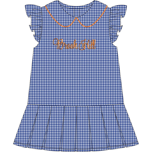 Blue Knit Gingham Tennis Dress