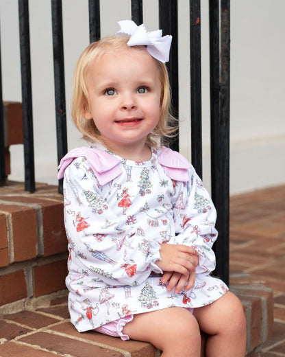 Nutcracker Ballet Knit Bow Diaper Set