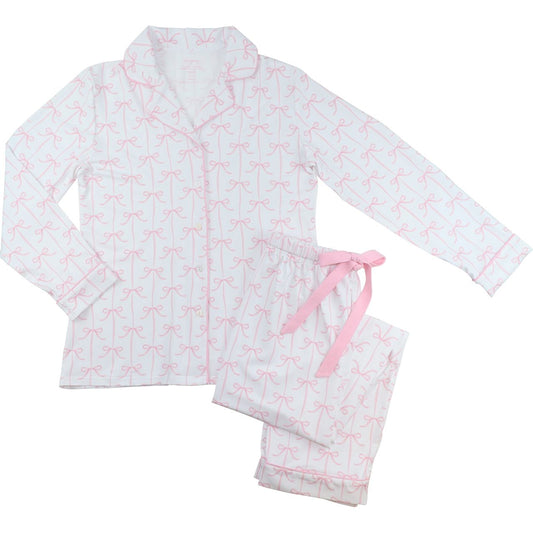 Women's Pink Bow Knit Pajamas