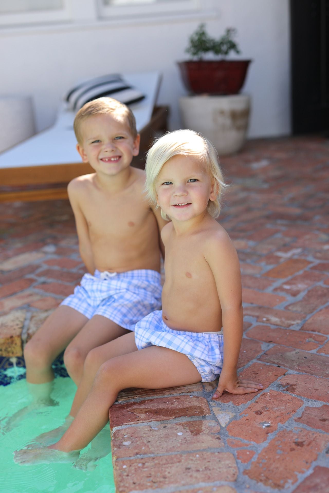 Blue Plaid Swim Bloomer