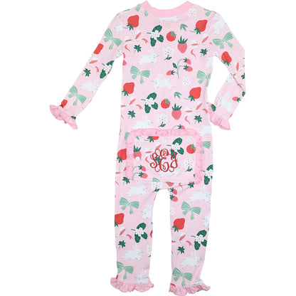 Easter Print Knit Zipper Pajamas