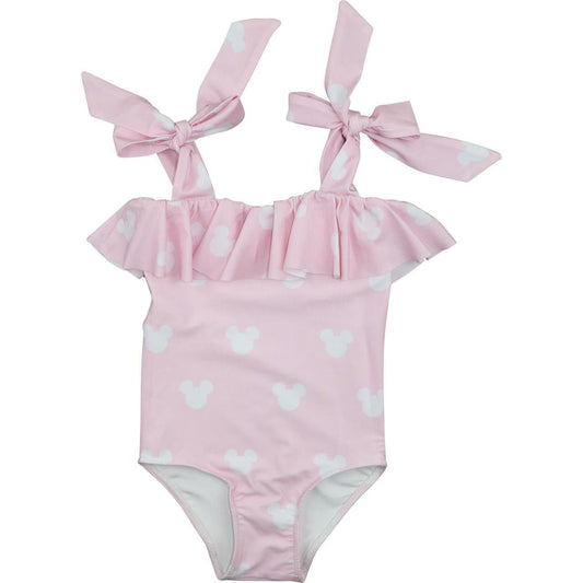 Pink And White Mouse Ears Lycra Swimsuit
